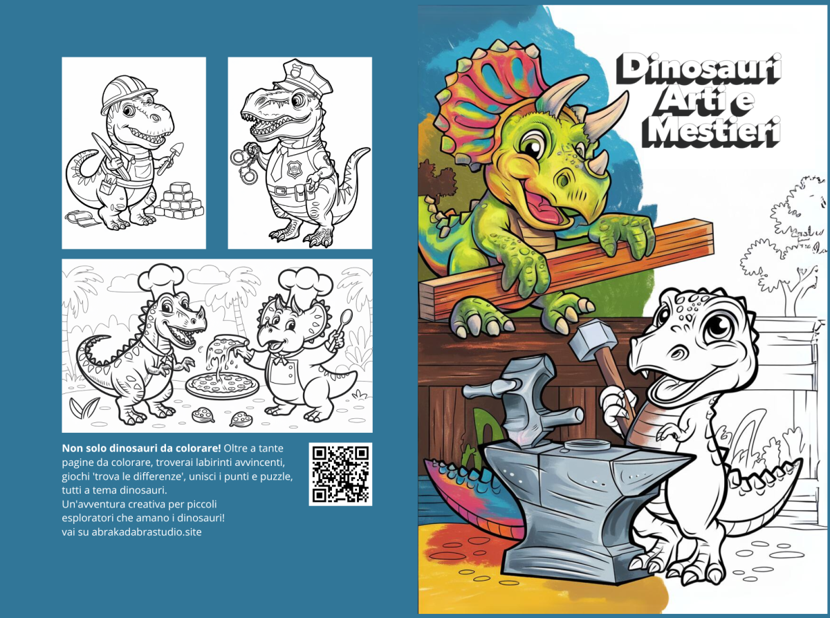 Libro da Colorare per Bambini: Dinosauri in Vesti Divertenti